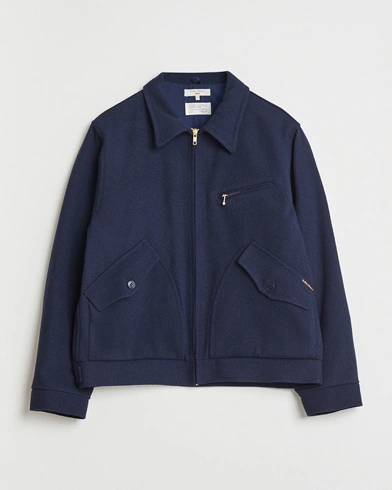Nudie Jeans Blake Wool Zip Jacket Blueberry – Blue