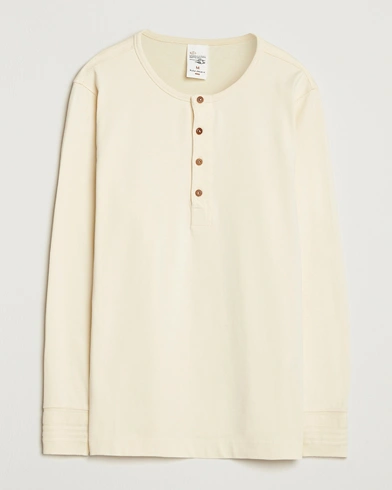 Nudie Jeans Long Sleeved Henley Ecru – Beige