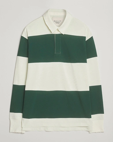 GANT 240 Mulberry Street Block Stripe Heavy Rugger Forest Green/White – Green