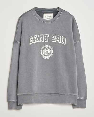 GANT 240 Mulberry Street Vintage Graphic Crew Neck Sweatshirts Steel Grey – Grey