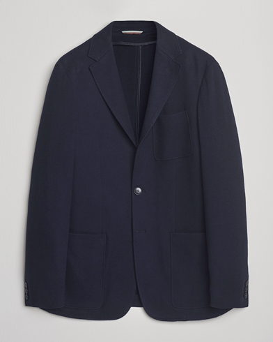 Canali Cotton/Cashmere Jersey Blazer Navy – Blue