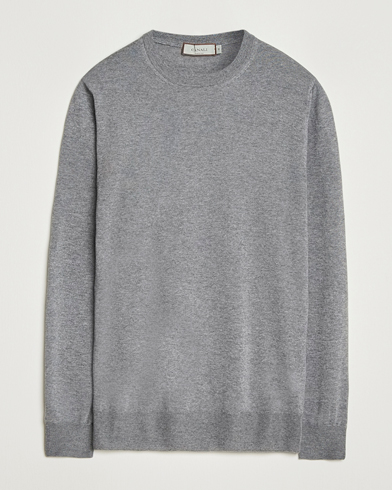 Canali Merino Wool Crew Neck Light Grey – Grey