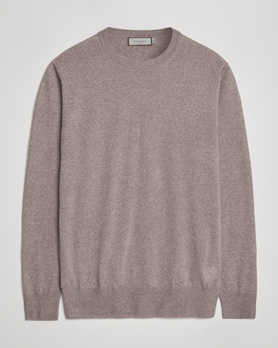Canali Merino Wool Crew Neck Beige – Beige
