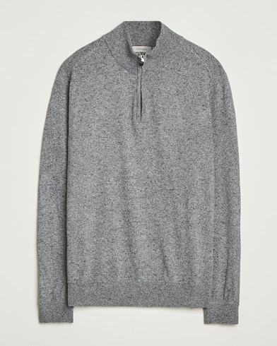 Canali Donegal Half Zip Sweater Grey Melange – Grey