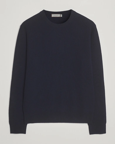 Canali Wool/Cashmere Crew Neck Navy – Blue