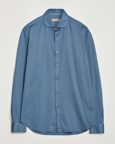 Canali Jersey Piquet Shirt Blue – Blue