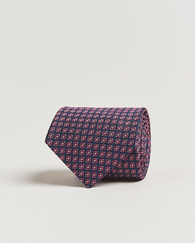 Canali Jacquard Silk Tie Navy/Pink – Blue