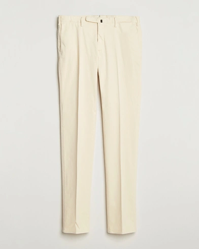 Incotex Slim Fit Cotton Stretch Chinos Off White – White