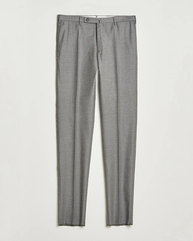 Incotex Regular Fit Worsted Flannel Trousers Light Grey – Grey