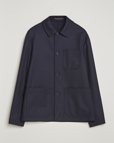 Incotex Wool Cover Shirt Jacket Navy – Blue