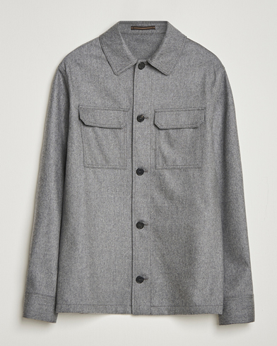 Incotex Flannel Overshirt Grey Melange – Grey