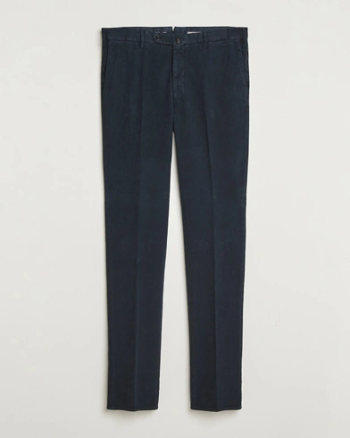 Incotex Regular Fit Moleskine Trousers Navy – Blue