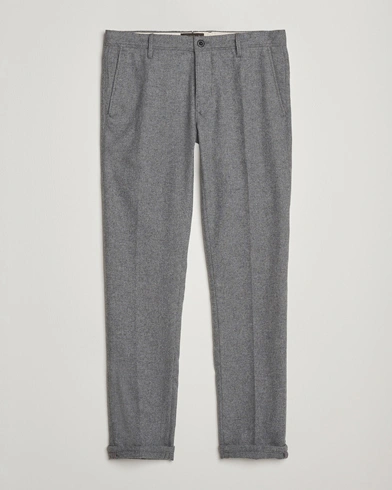 Incotex Slim Fit Washed Flannel Slacks Light Grey – Grey