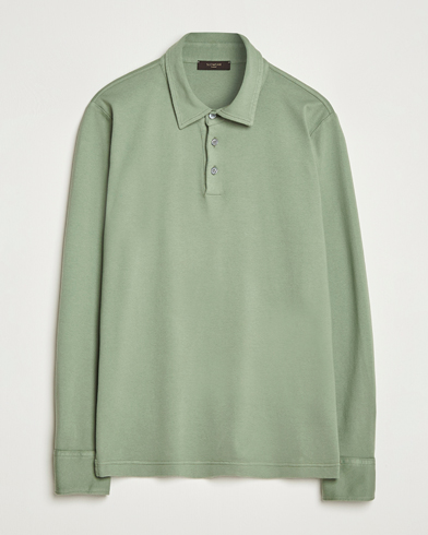 Zanone Heavy Jersey Long Sleeve Polo Sage – Green