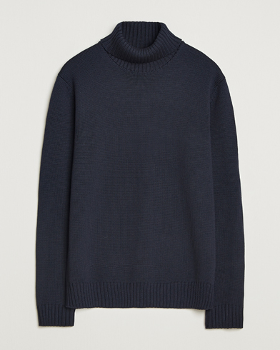 Zanone Virgin Merino Wool Rollneck Navy – Blue