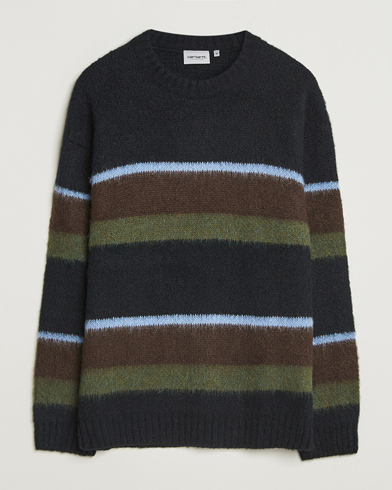 Carhartt WIP Merton Striped Alpaca Sweater Palisander – Black