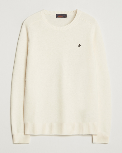 Morris Hertford Lambswool Merino Crew Neck Off White – White
