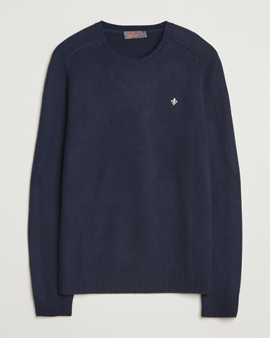 Morris Hertford Lambswool Merino Crew Neck Navy – Blue
