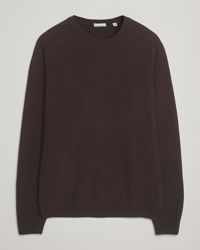 KnowledgeCotton Apparel Lambswool Roundneck Chocolate – Brown