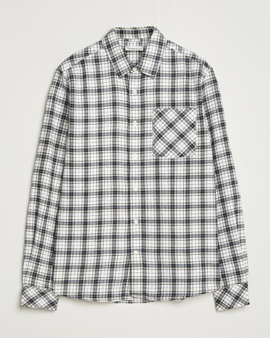 KnowledgeCotton Apparel Cotton Small Checked Flannel Shirt Blue – Blue