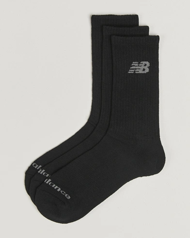 New Balance Running 3-Pack Performance Cotton Socks Black – Black