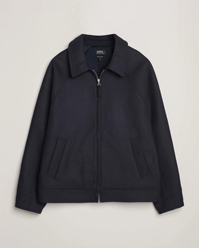 A.P.C. Chase Wool Bomber Jacket Dark Navy – Blue