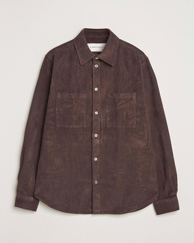 A Day's March Rupert Cord Shirt Dark Brown – Brown