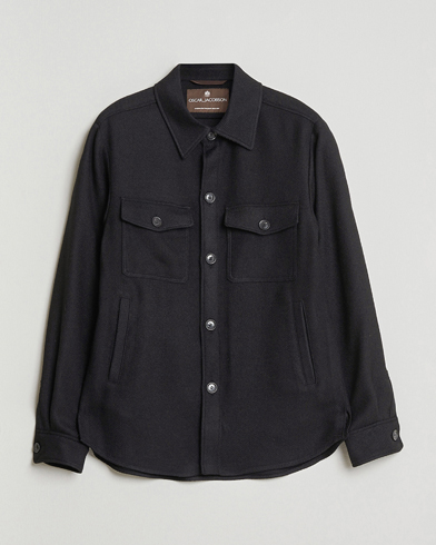Oscar Jacobson Maverick Wool Overshirt Black – Black