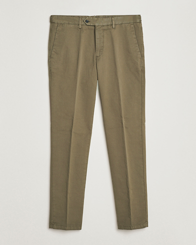 Oscar Jacobson Danwick Cotton Trousers Olive – Green