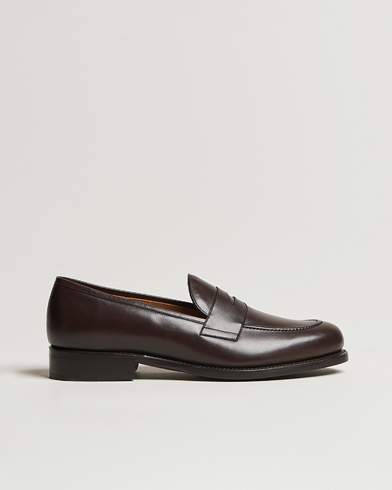 Oscar Jacobson Penny Loafers Dark Mud Brown – Brown