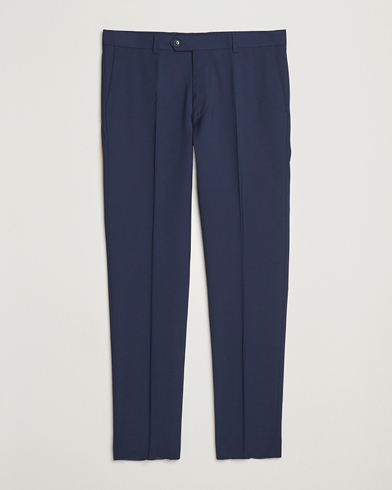 Oscar Jacobson Denz Wool Blend Trousers Navy – Blue