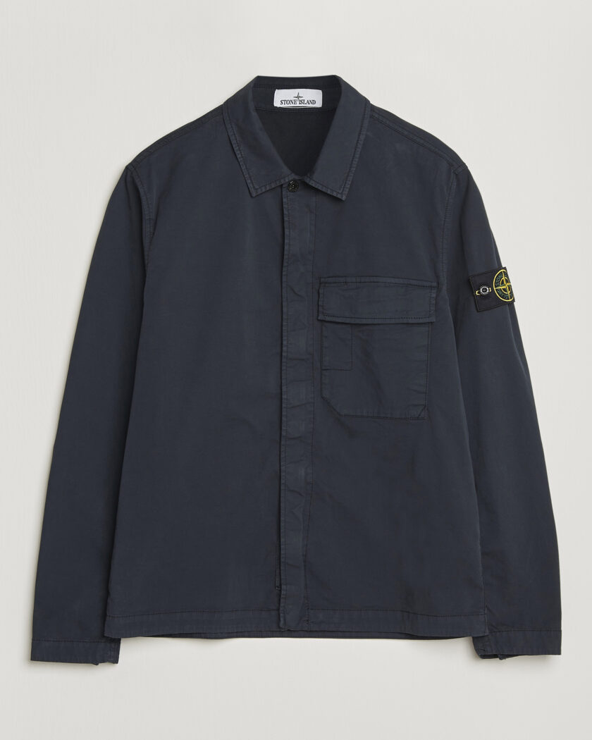 Stone Island Organic Cotton Twill Overshirt Navy – Blue
