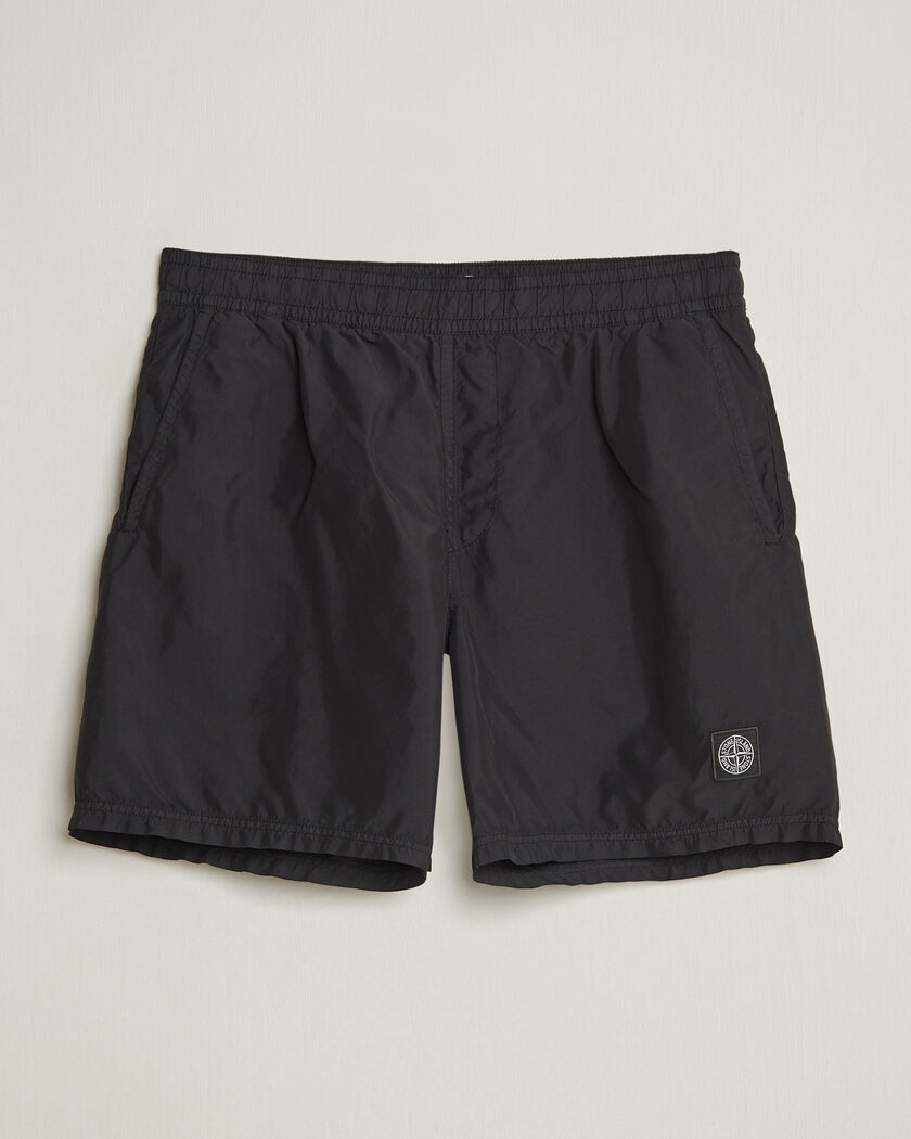 Stone Island Brushed Nylon Swimshorts Black – Black