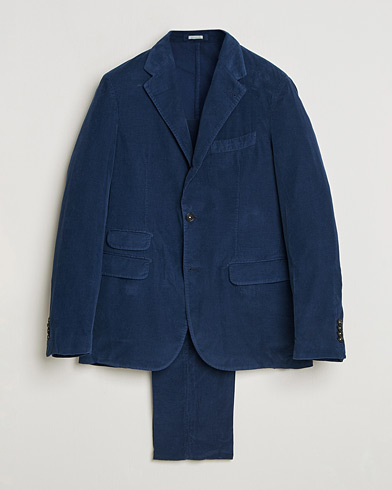 Massimo Alba Sloop Corduroy Suit Midnight Blue – Blue