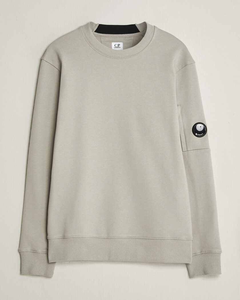 C.P. Company Diagonal Raised Fleece Lens Sweatshirt Light Grey – Grey