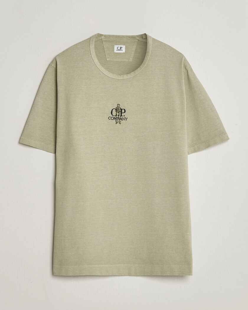 C.P. Company Back Printed Cotton T-Shirt Washed Green – Green