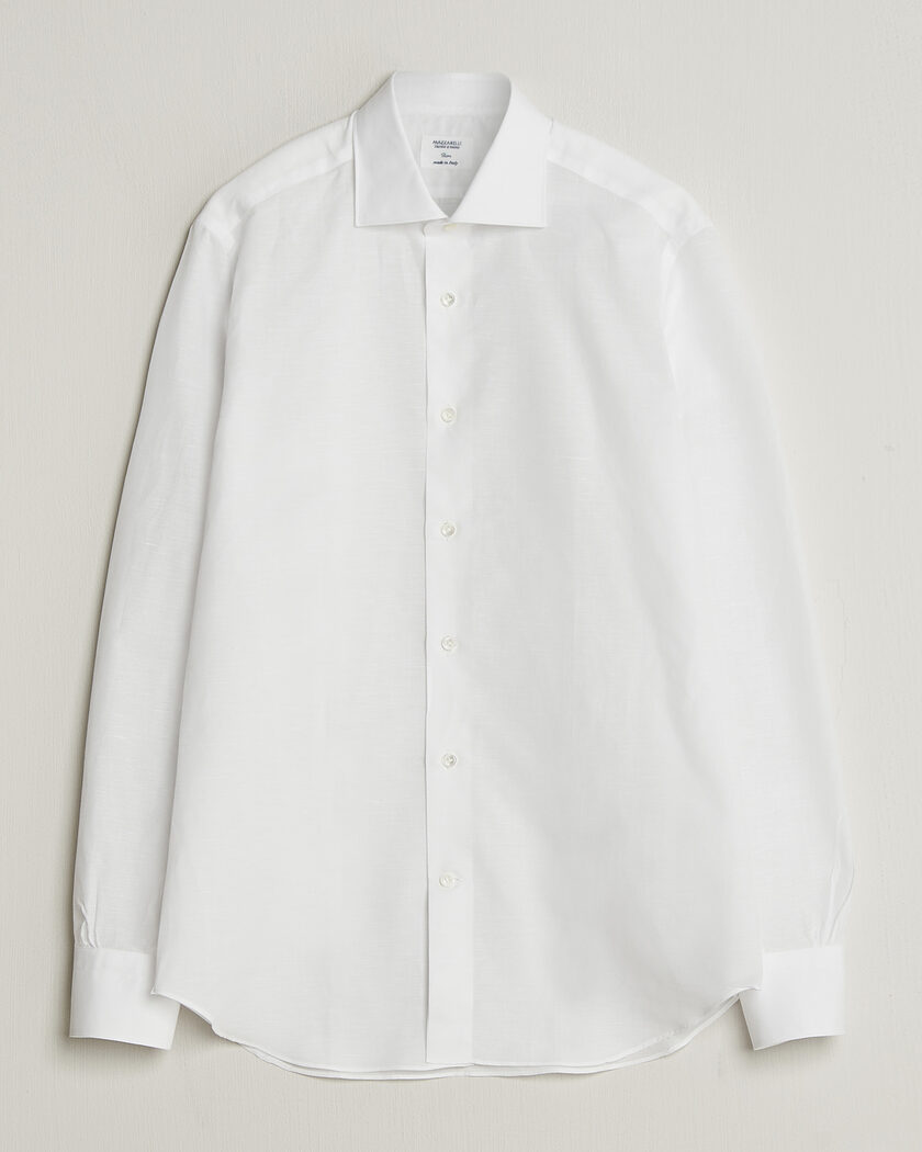 Mazzarelli Soft Cotton/Linen Shirt White – White
