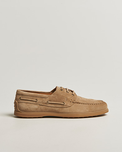 Tod's Gomma Leggera Boat Shoe Chestnut Suede – Brown