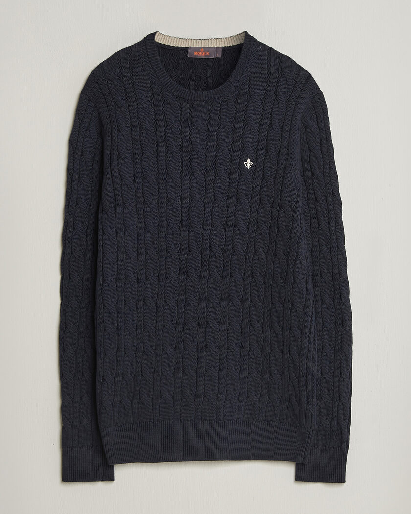 Morris Ethan Cable Oneck Navy – Blue