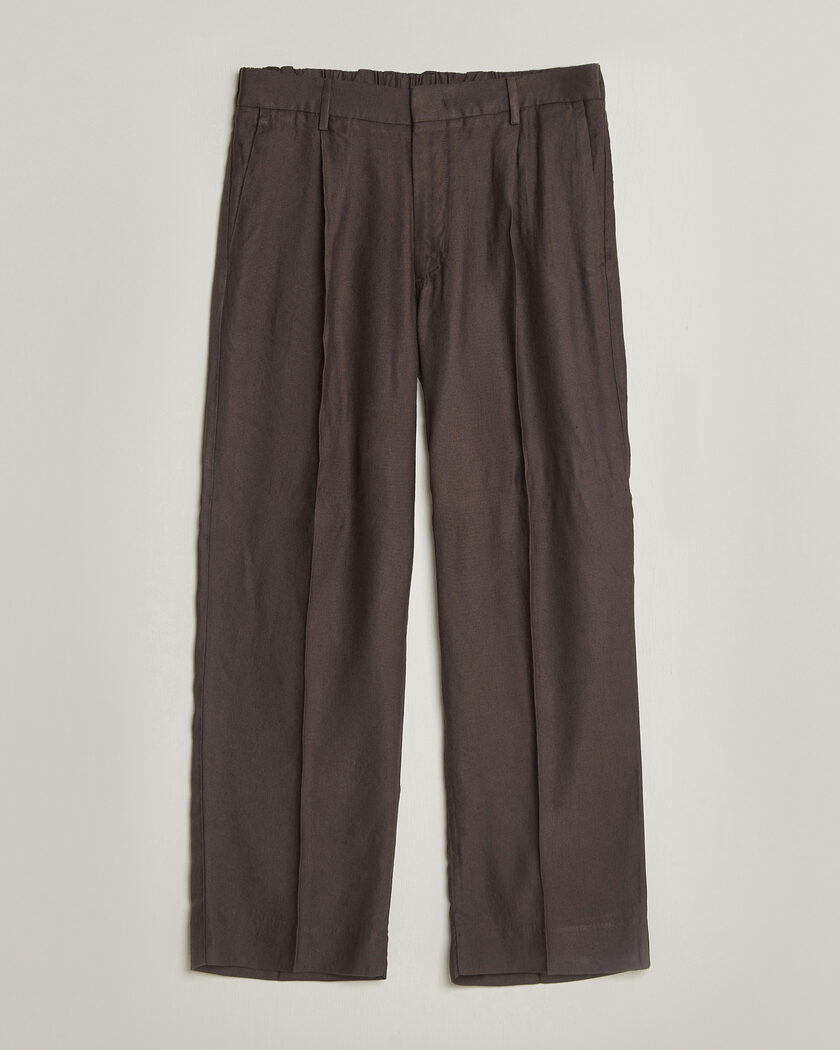 NN07 Kay Linen/Viscose Drawstring Trousers Deep Truffle – Brown