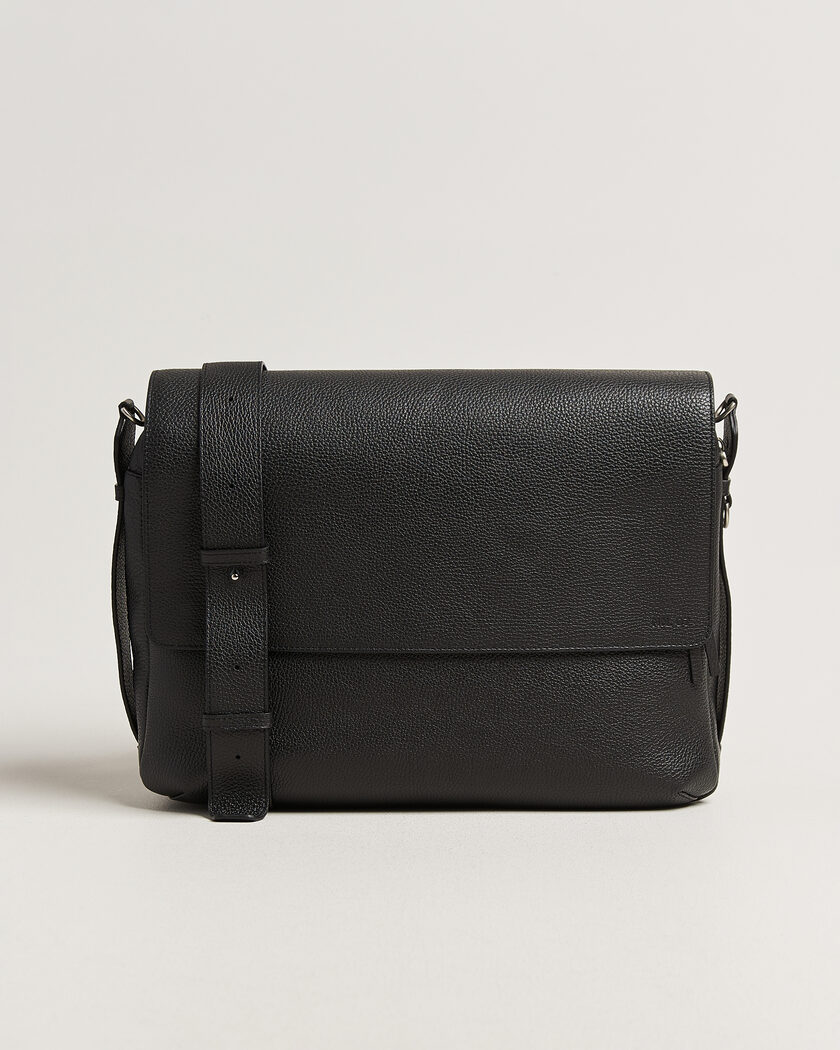 NN07 Port Satchel Grained Leather Briefcase Black – Black