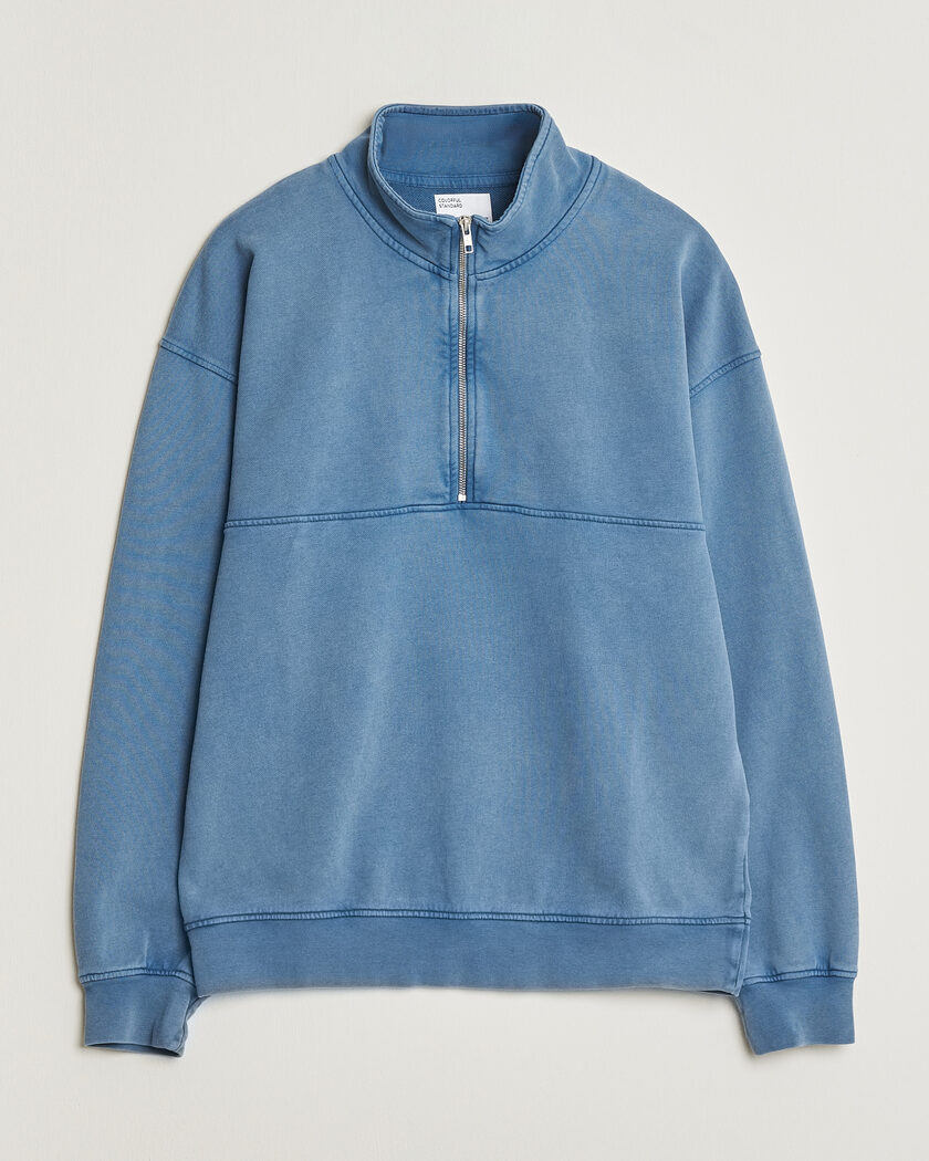Colorful Standard Classic Organic Half-Zip Faded Indigo – Blue