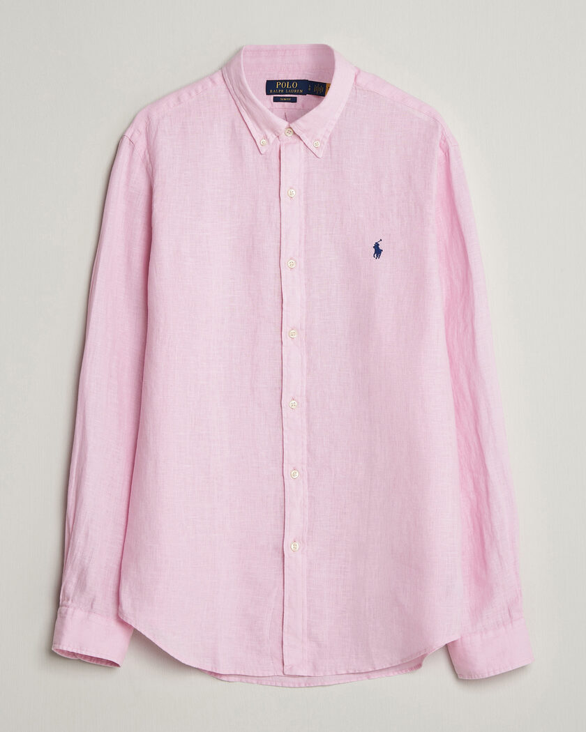Polo Ralph Lauren Slim Fit Linen Shirt Carmel Pink – Pink