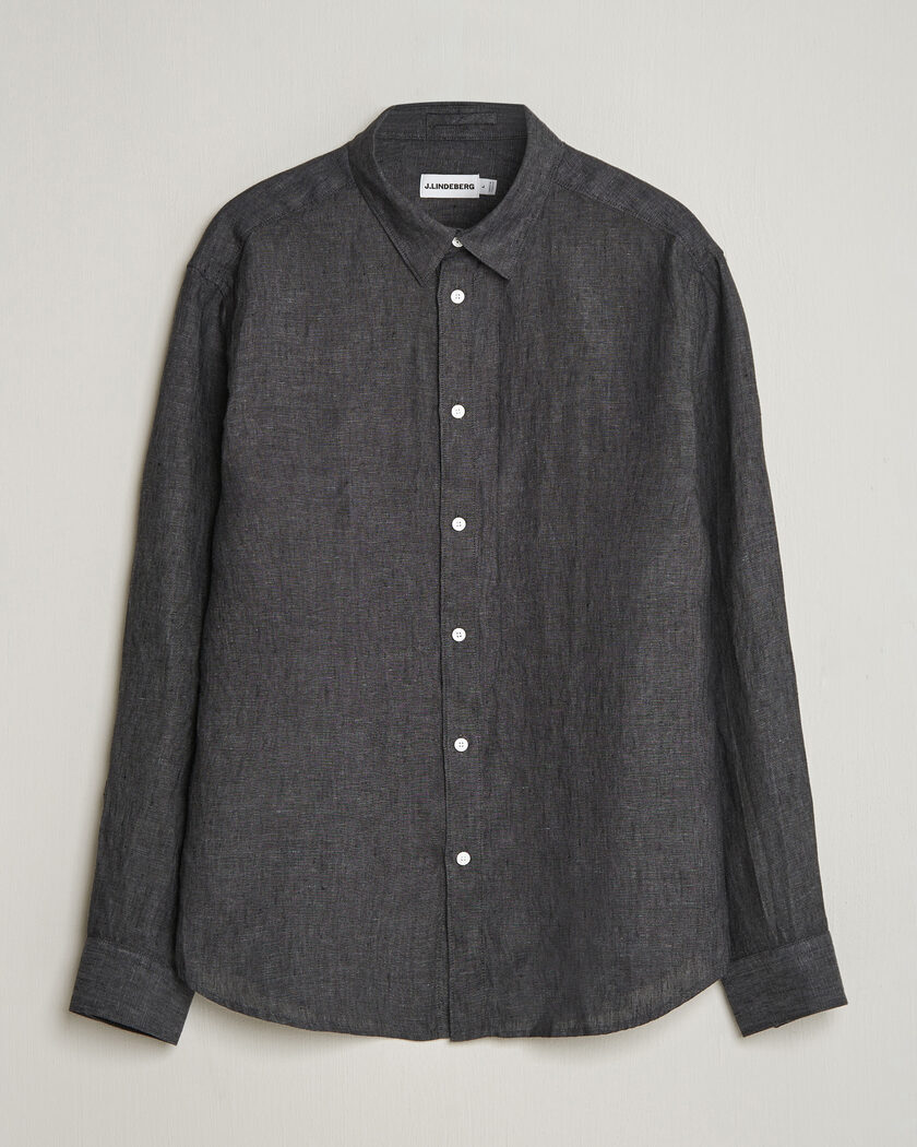 J.Lindeberg Marlon Linen Melange Shirt Black – Black