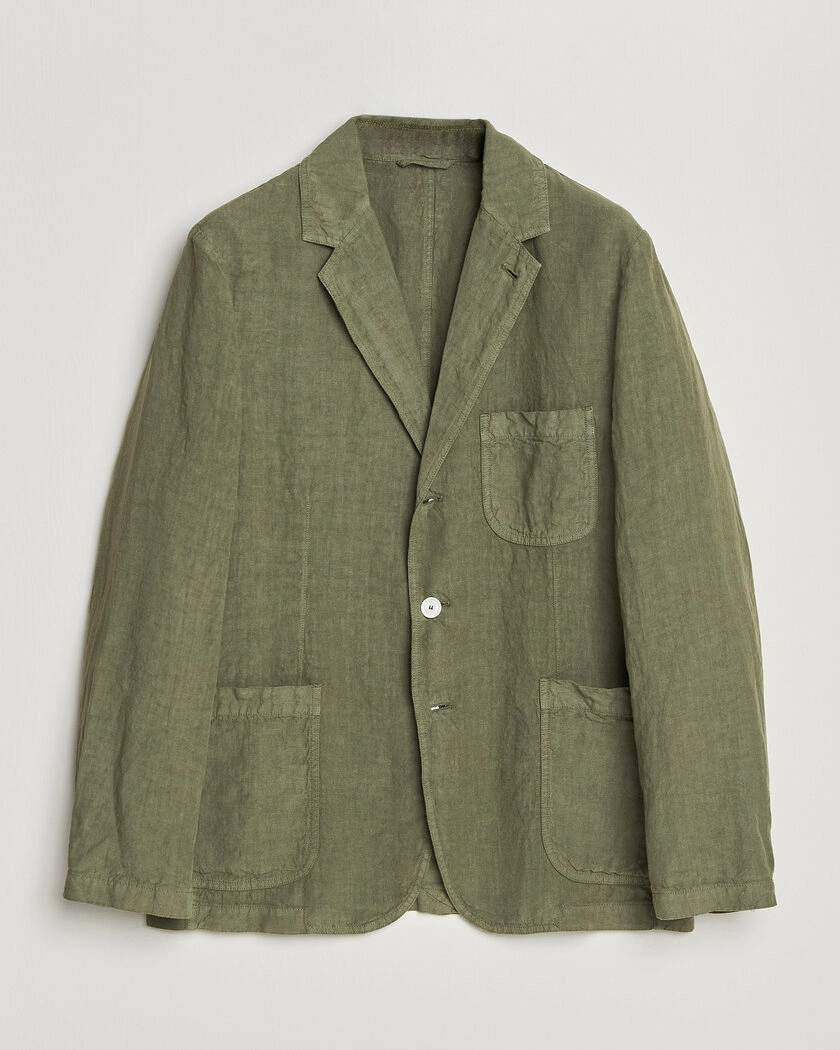 Aspesi Samuraki Linen Blazer Military – Green