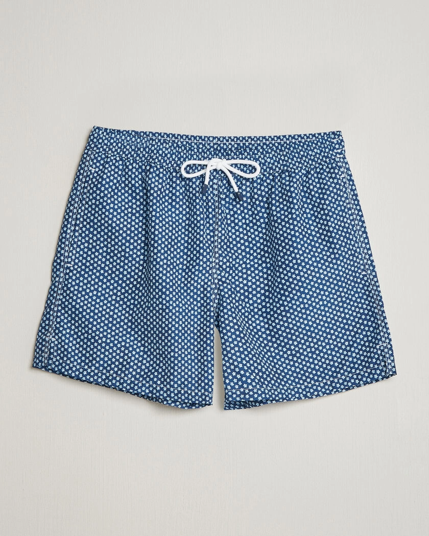 Fedeli Madeira Swim Trunk Blue Flowers – Blue