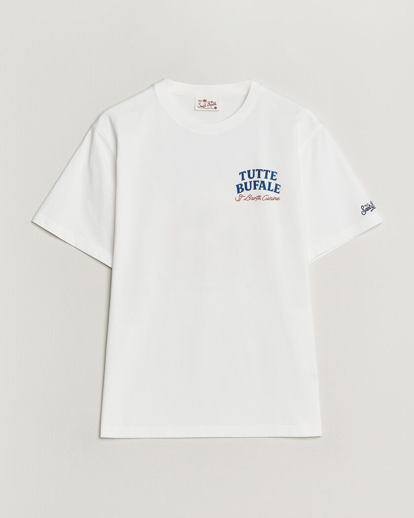 MC2 Saint Barth Back Printed Cotton T-Shirt Bufale – White