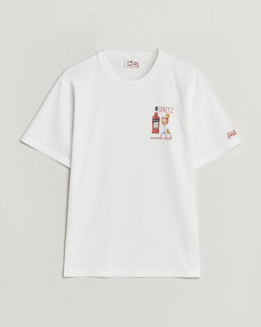 MC2 Saint Barth Printed Cotton T-Shirt Social Spritz – White