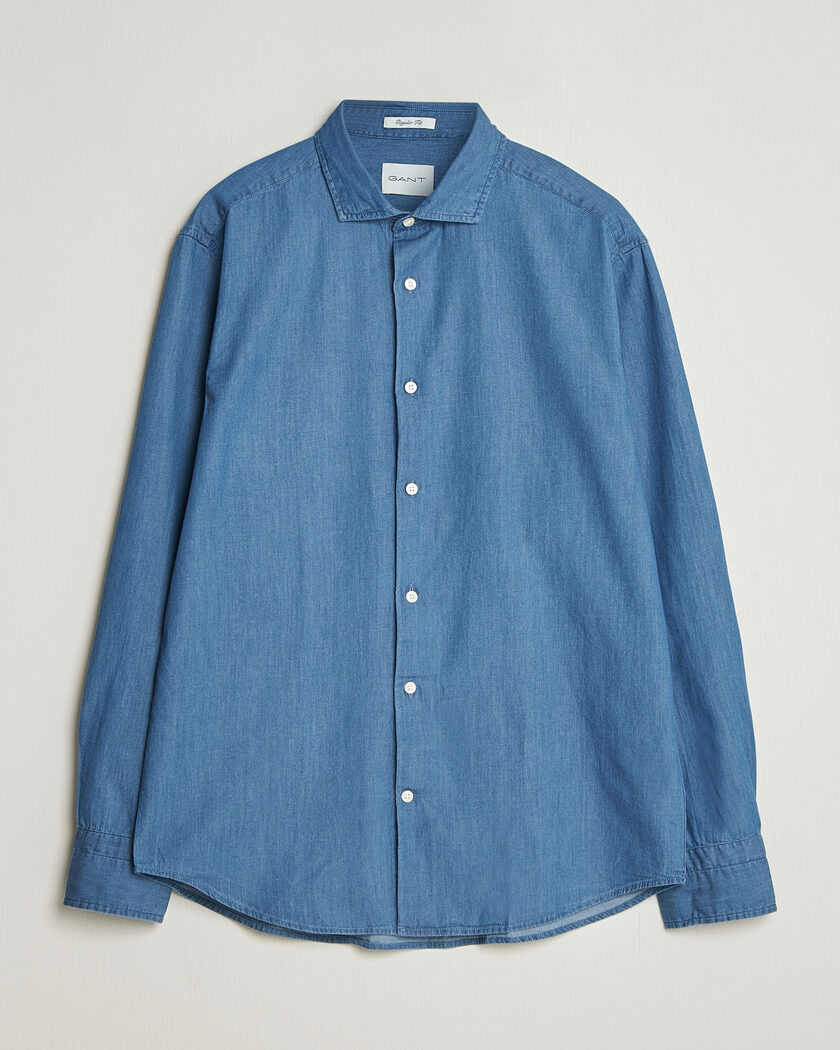 GANT Regular Fit Indigo Twill Shirt Semi Light Blue – Blue