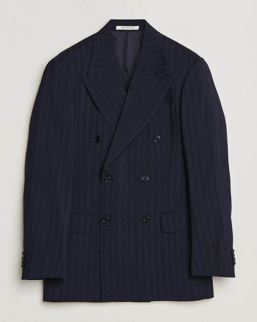 Gant Tonal Pinstriped Suit Blazer Evening Blue – Blue